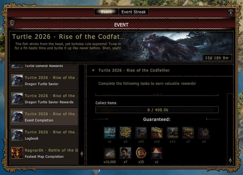 Event Completion Window screenshot